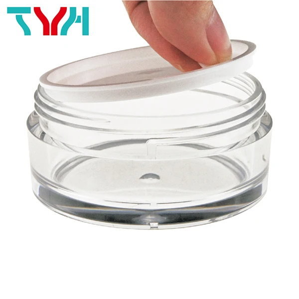 15 мл Экологически чистая прозрачная баночка для крема из полипропилена акриловая глянцевая черная круглая крышка (IN15)