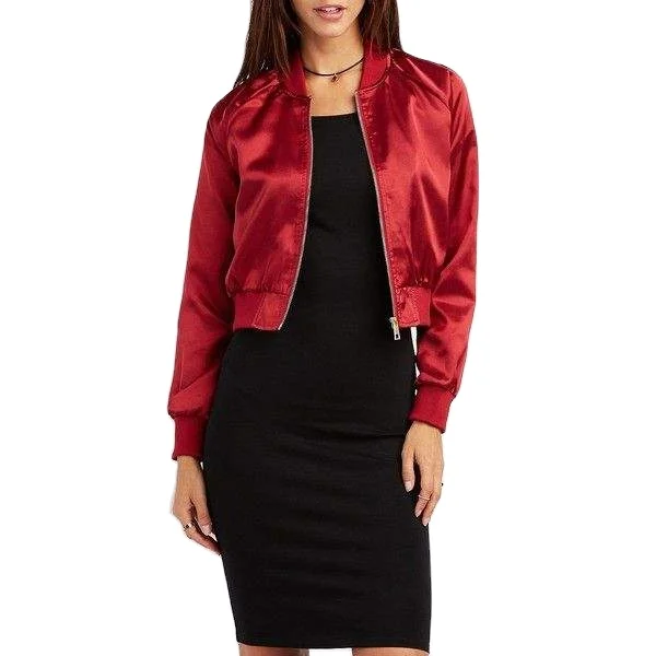Ladies Best Custom Made Jackets Wholesale Best Price Stylish Silk Satin Bomber Jackets BY XAPATA SPORTS