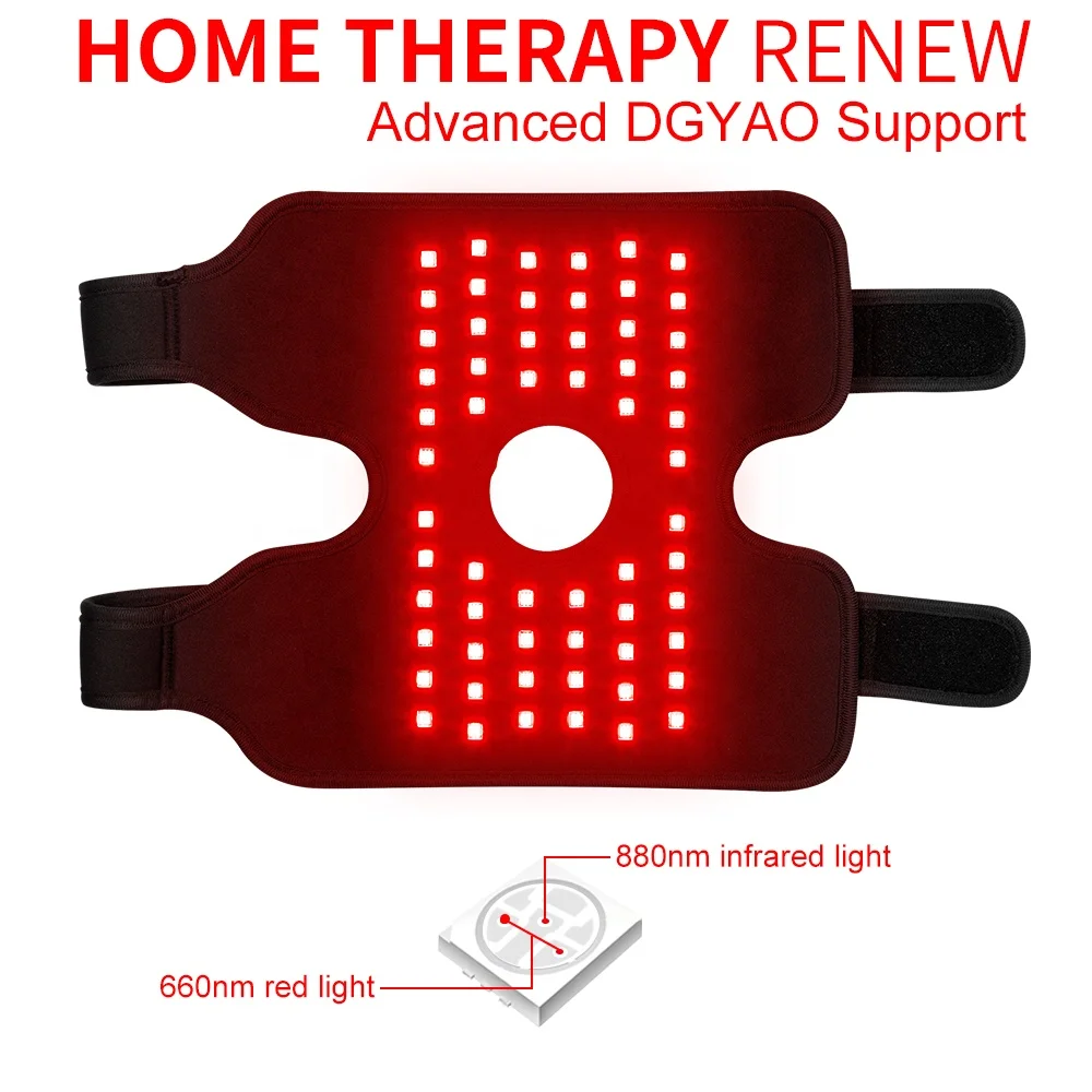 DGYAO Led Infrared Therapy 2 in 1 Knee Elbow Pain Relief Wrap Pad for Elbow Arthritis Sore Joint Near Infrared Red Light Therapy