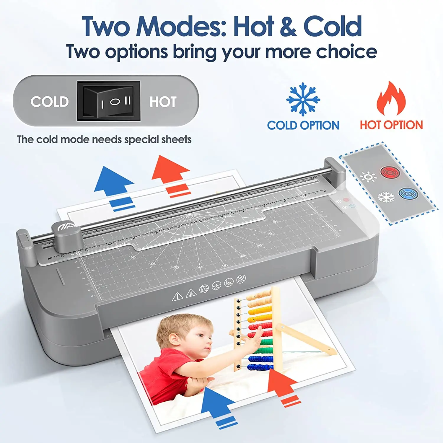 OEM Multi-fuction A4 Size Office Manual Cold & Hot Roll Laminator Machine