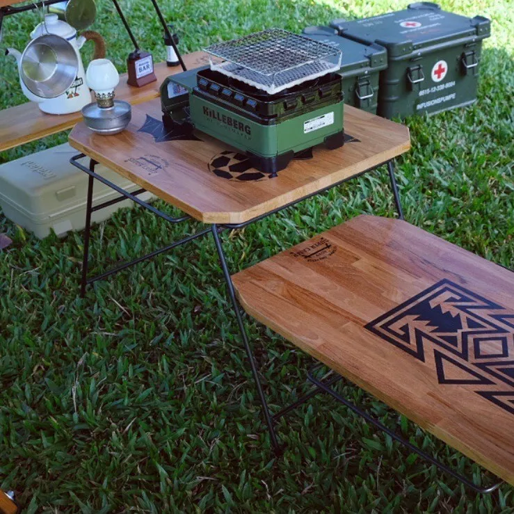 Made in Taiwan Teak Wood Foldable wooden trend new camping table