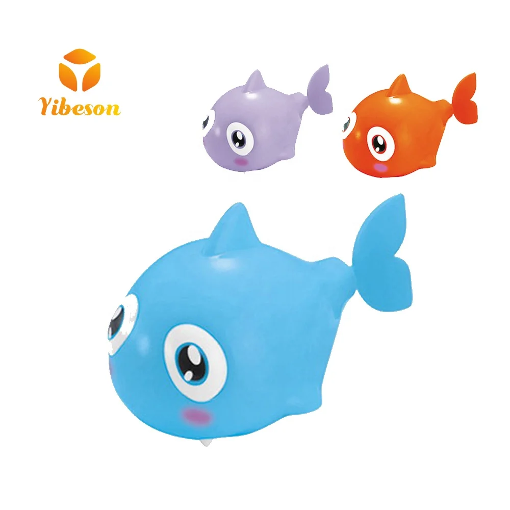 Children Bath Toy Cartoon Clockwork Swimming Wagging Tail Rotating Sea Animal Wind Up Shark