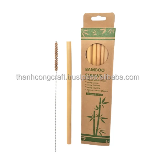 THANHCONG Wholesale Protect Environment With New Products of Bamboo Straw Biodegradable Straws