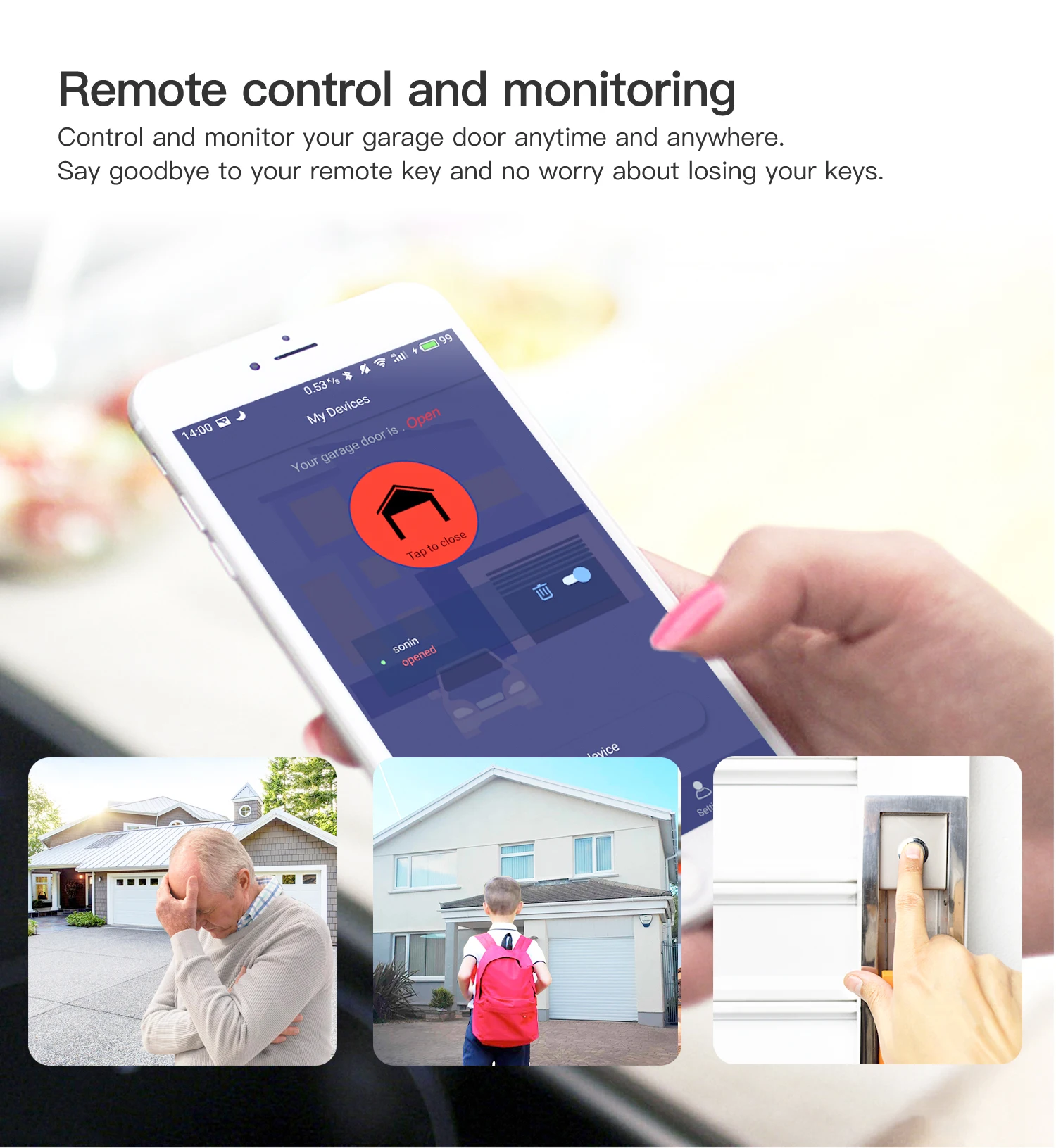 Tuya Wifi Smart Intelligent Automatic Remote Control Gate Controller Wireless Roll Up Garage Door Opener For Sliding Door