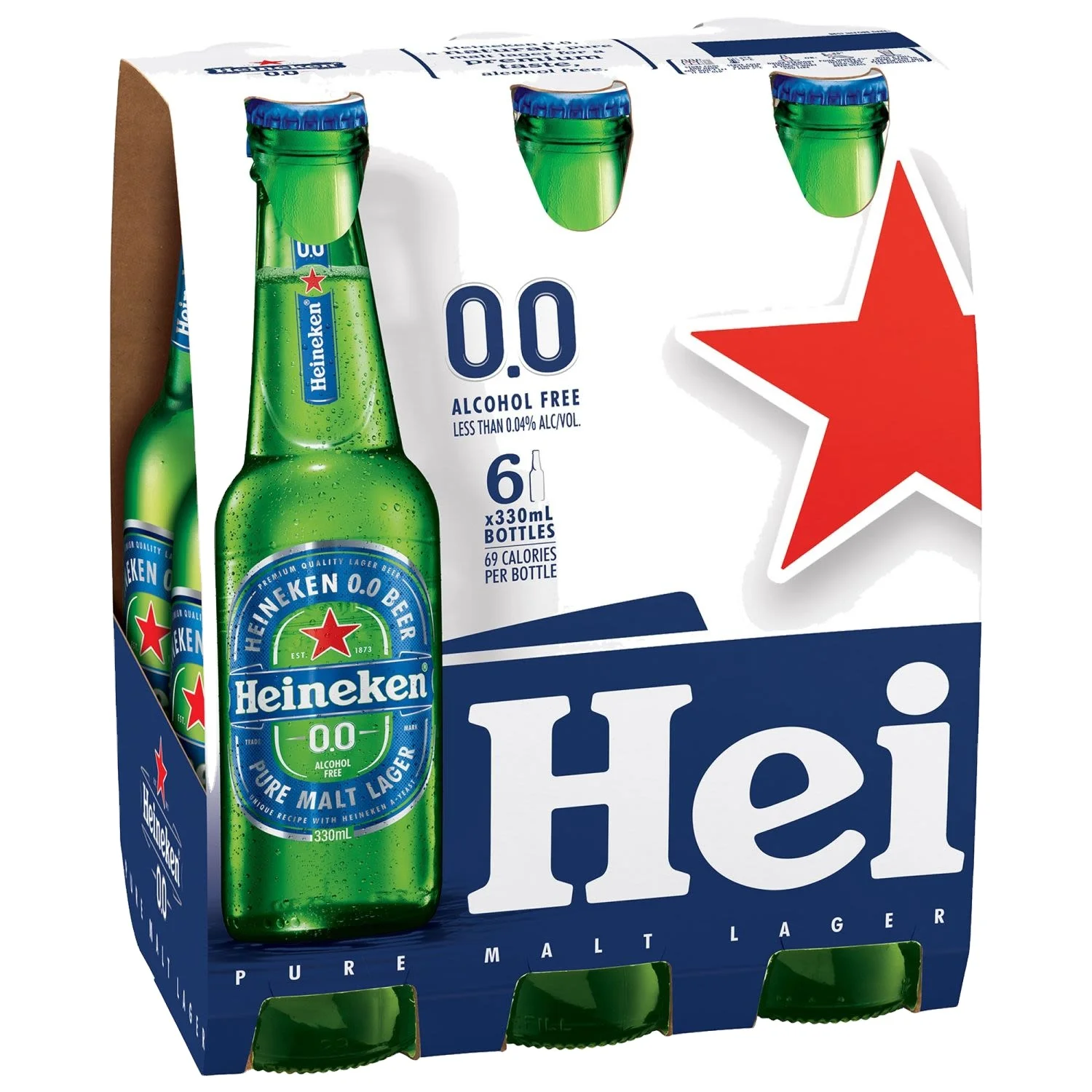 Heineken 0.0% безалкогольная стеклянная бутылка Премиум пива
