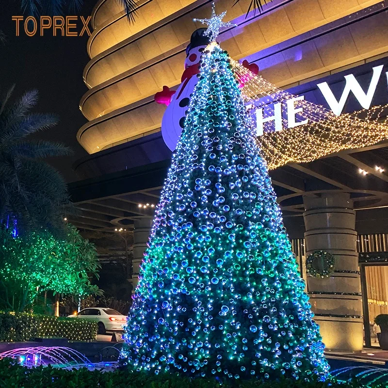 Custom 20ft 30ft 40ft 50ft giant outdoor lighting christmas tree installations twinkly led lights commercial christmas tree