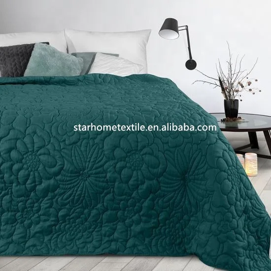 Living Room High Quality Quilting Quilt Solid Color Quilt 100% Microfiber Fabric Bedspread