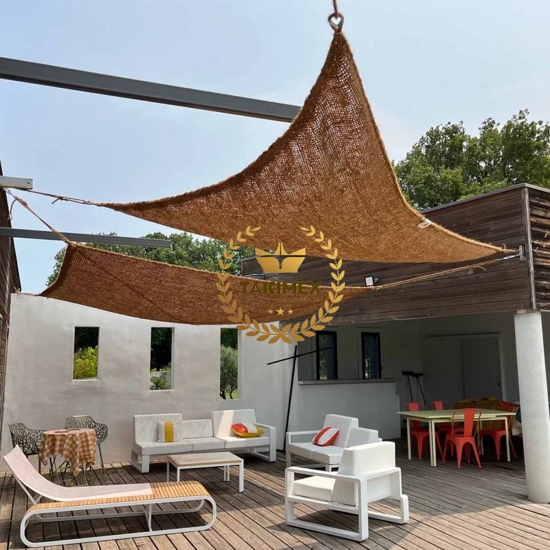 ARTISTICS COCONUT FIBER COIR SHADE SAIL - NATURAL COCONUT FIBER SHADE SAIL - SHADE SAIL FOR CAFES RESTAURANTS RESORT BEACH
