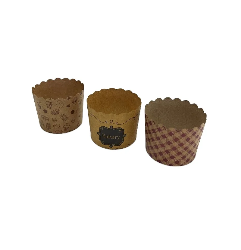 Mini Brown Checked Round Muffin Cake Disposable Baking Cups Paper Baking Cups