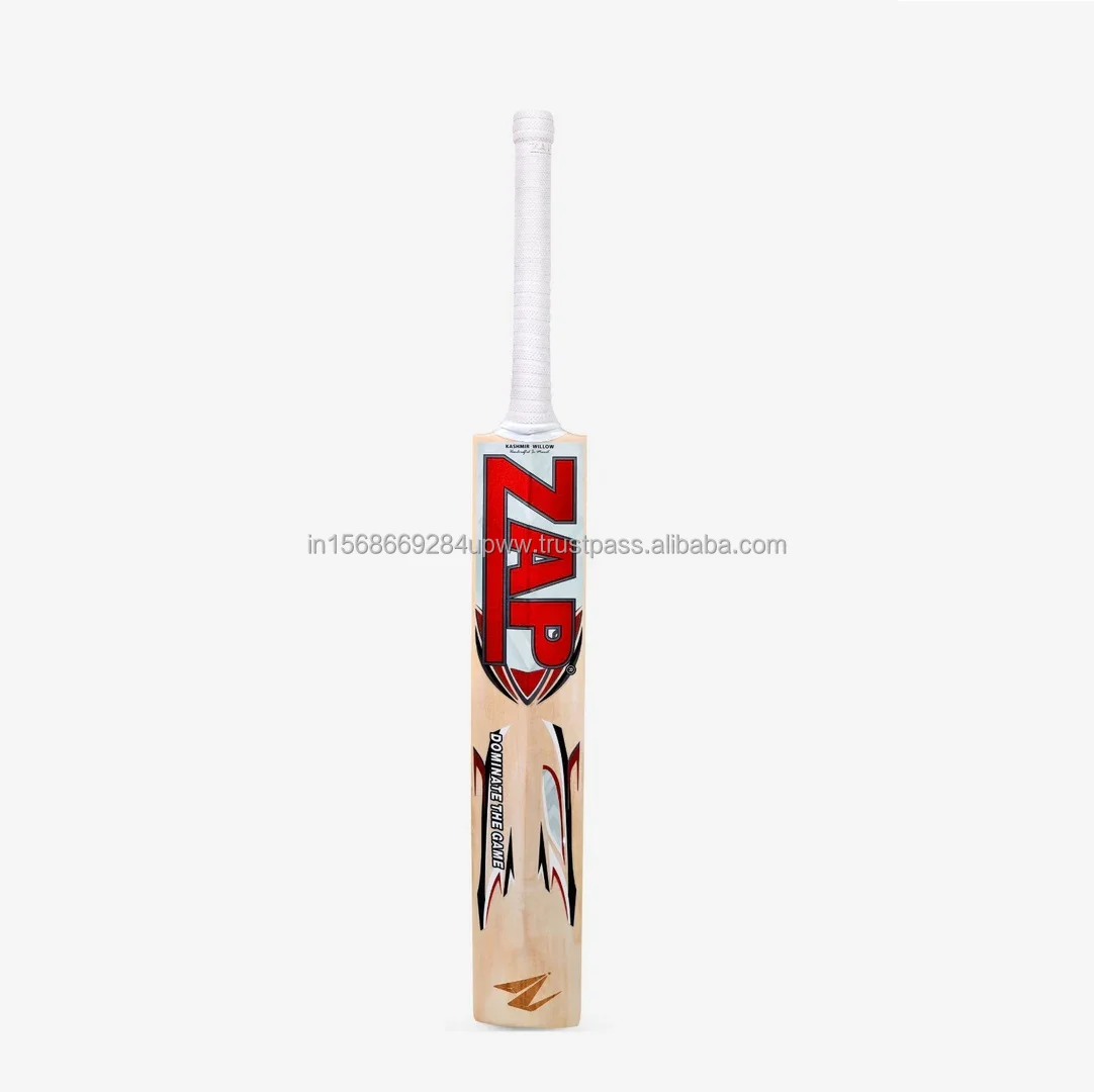 Wholesale Supply Premium Handcrafted ZAP Glider Kashmir Willow Bat for Senior Cricketing Use from Indian Exporter- Size 4