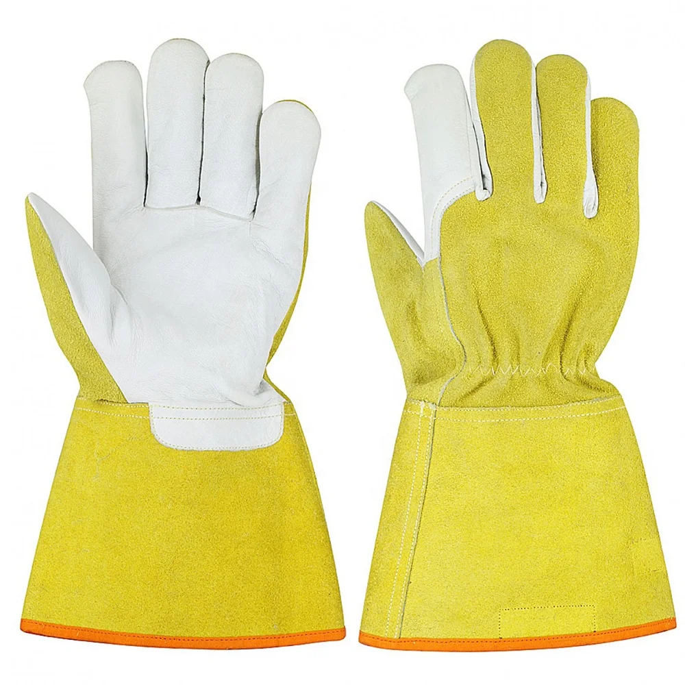 Welding Gloves Safety Gloves Motivex Long Calf Leather Heavy Duty Welding Anti-slip Fireproof Weld Work Glove