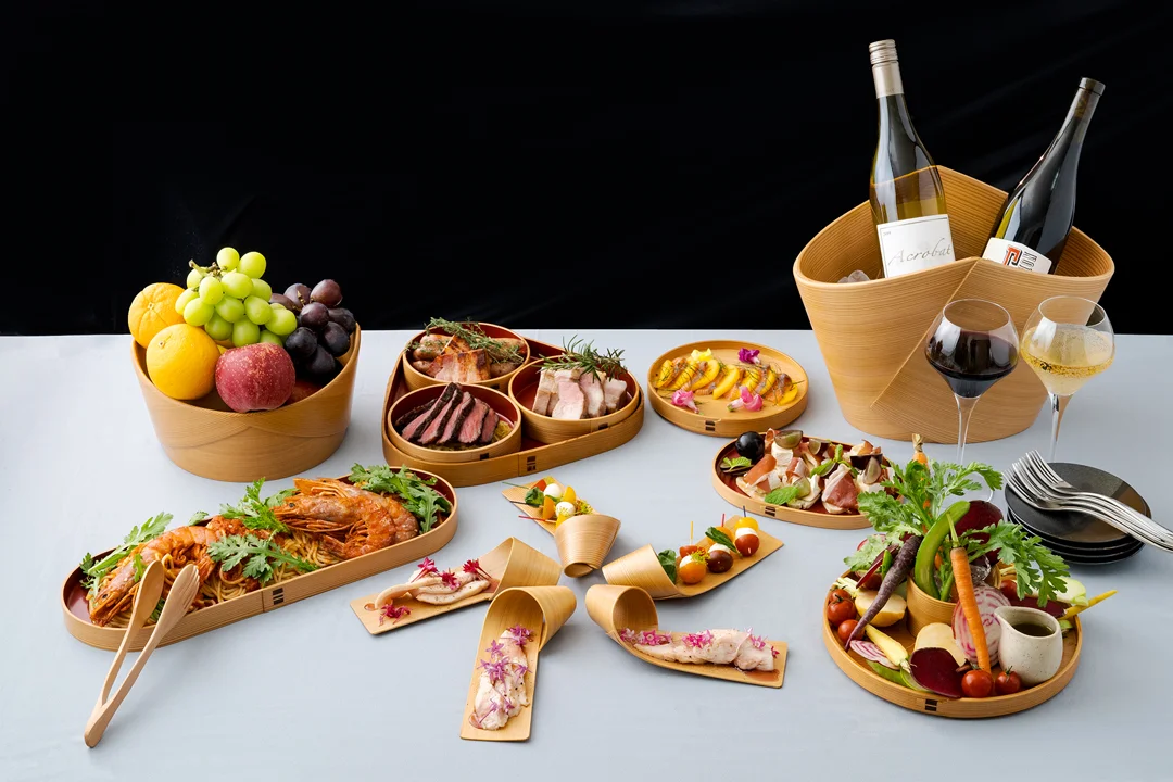 Japanese Afternoon Tea Stand Wooden Double Layer Plate Handmade Traditional Products Made In Japan