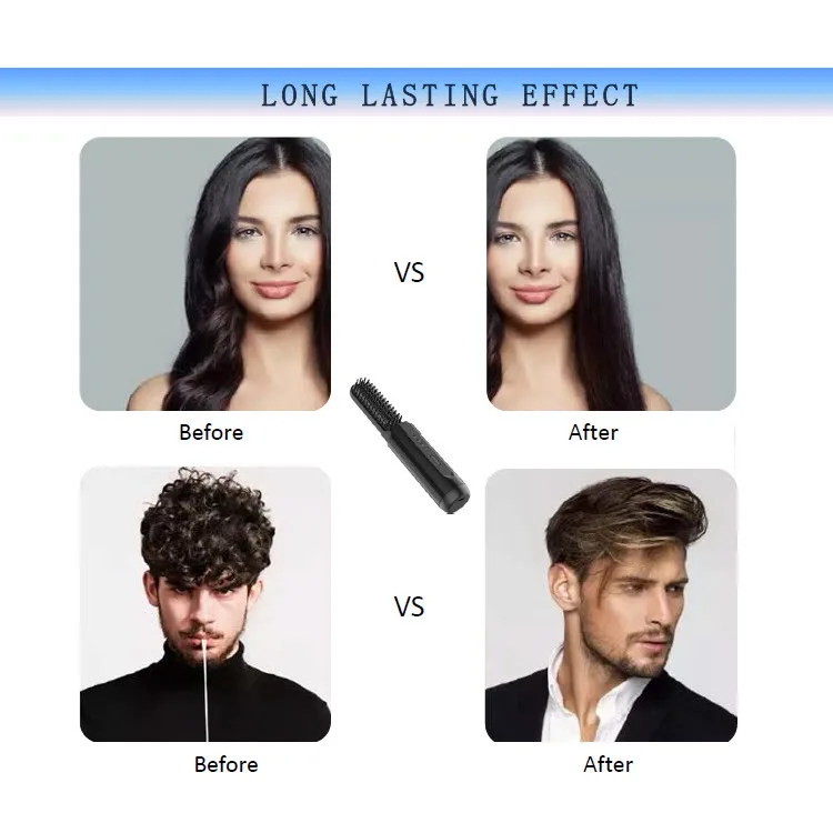 Professional Hot Comb Anti-scalding Hair Straightener Brush Ceramic Hair Curler Heated Electric Smart Brush Hair Straightener