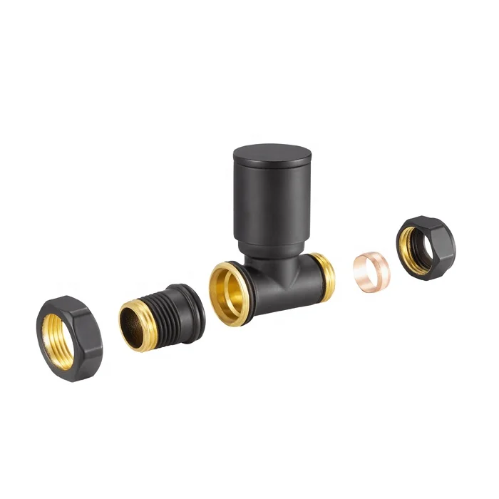 Bathroom brass  chrome straight heating radiators valves for heated towel rails BJ21006