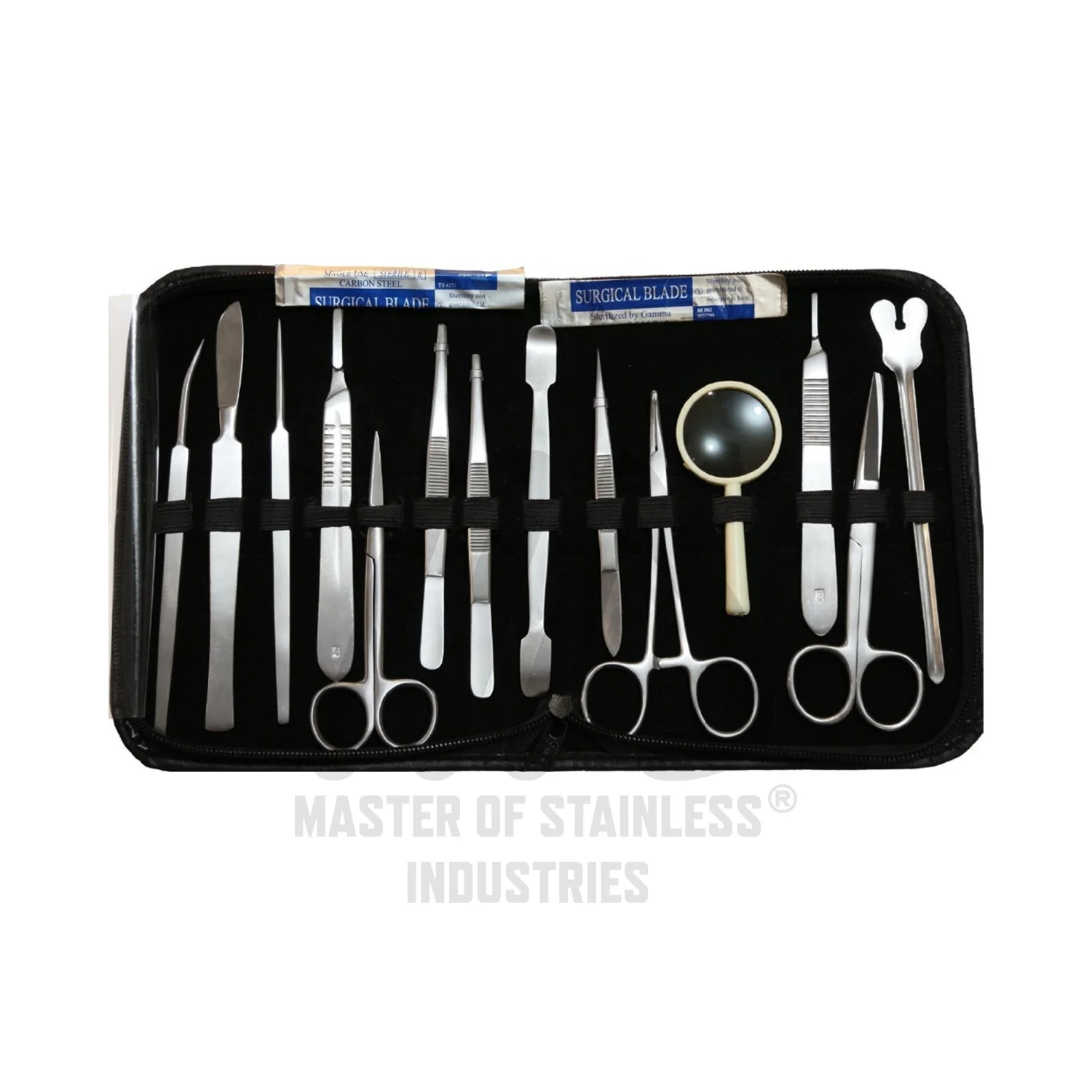 Surgery kit Minor Surgery Set Surgical Instruments Kit Stainless Steel with Case 12 pcs By Master of Stainless Steel Industry CE