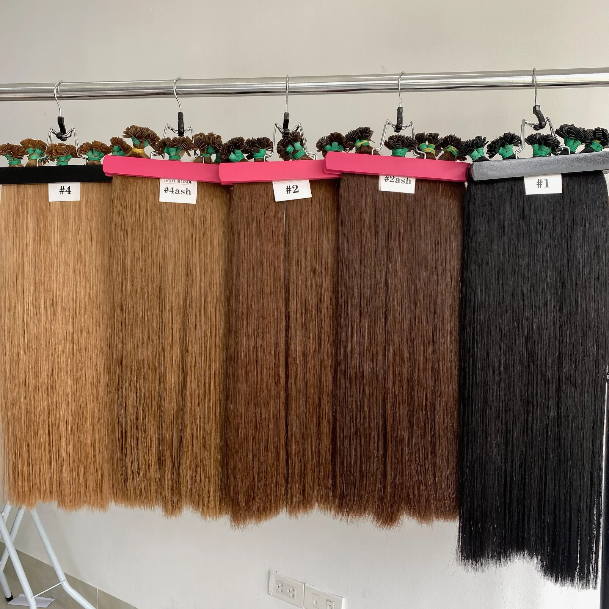 Product High Quality Super Double Drawn #1B Color Flat Tip 100% Human Hair Extensions Good Price By AZ Hair Company
