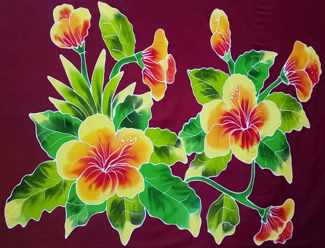 Women Beachwear Fashion Sexy Bali Hand Painted Sarongs Rayon Batik Full Handmade Tropical Flower Summer  Season