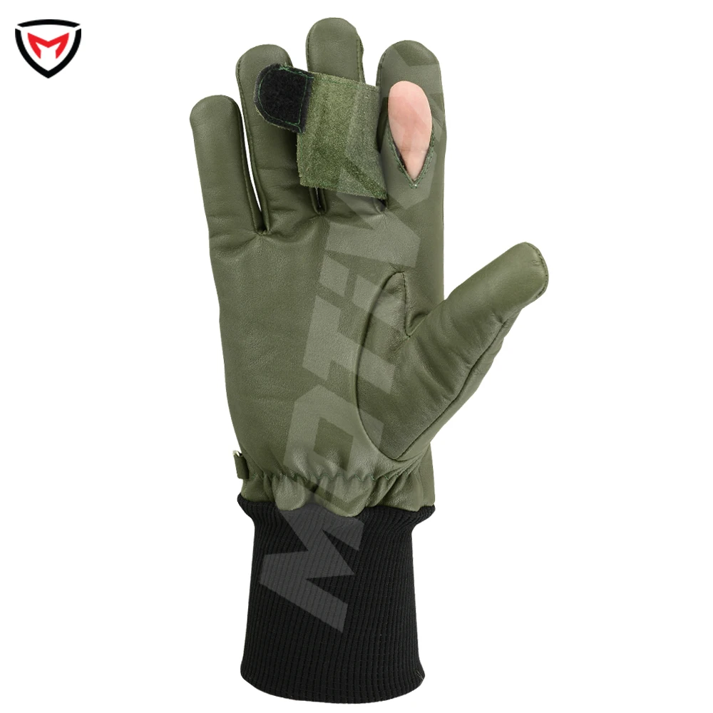 Shooting Gloves Outdoor Hunting Combat Tactical Gloves Driving Windproof Winter Warmer Leather Fishing Open Finger Shooter Glove