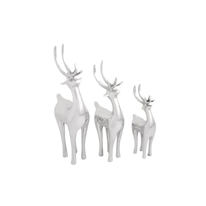 Reindeer Silver Color Nickel Plated Home Decorative Table Object Decorative Accent Handmade artware Artistic Design Home Decor