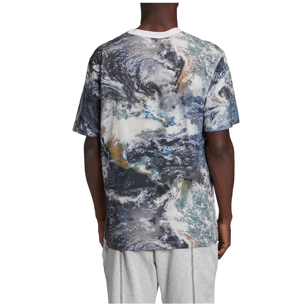 Первоклассное качество оптовая продажа Мужская футболка с круглым вырезом и цветным принтом