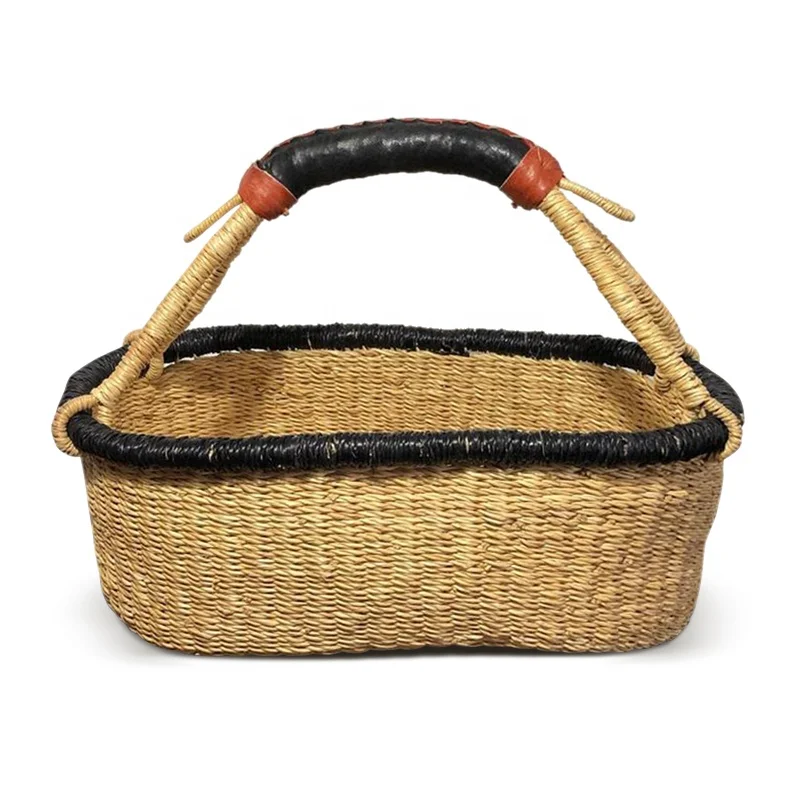 Высококачественная бамбуковая корзина для хранения гиацинта из ротанга Vietrustic круглая декоративная белья Органайзер