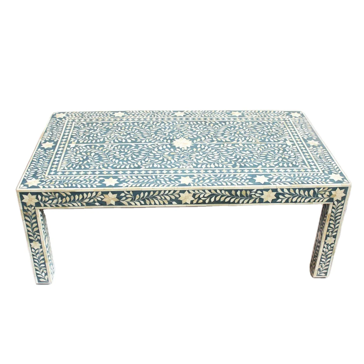 Modern Luxury Vintage Antique Royal Living Room Hills Bone Inlay Wooden Console Table