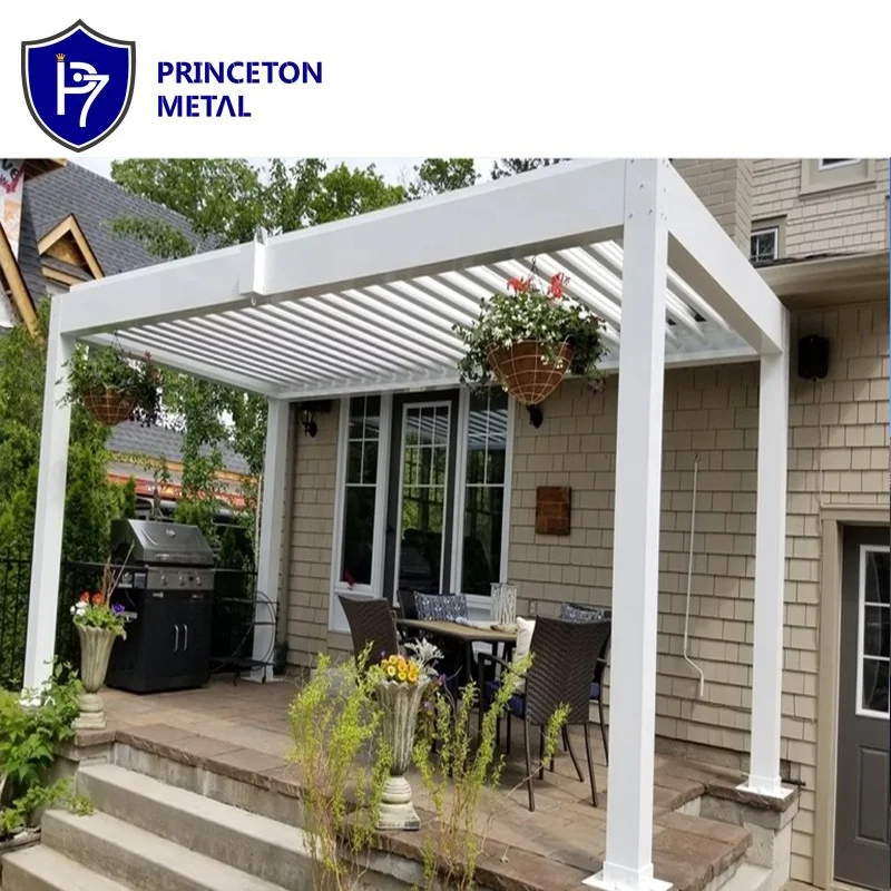 High quality  motorized louvered roof retractable pergola aluminium canopy with waterproof