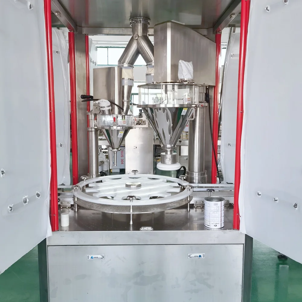 12 Stations Automatic Rotary Auger Capsule Protein Powder Filling Machine
