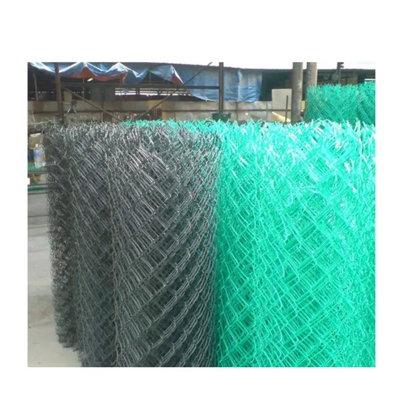 Good Price Per Roll Galvanized PVC Coated Green Orange Blue Black UV Resistant Mesh chain link fencing 6ft tall 15 meter Per rol