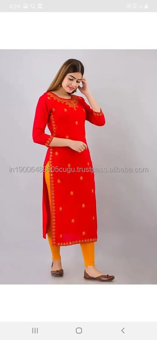 Handmade Hand Block Printed Style Kurti For Women Wedding & Diwali Wear Dress Ethnic Indian Kurta