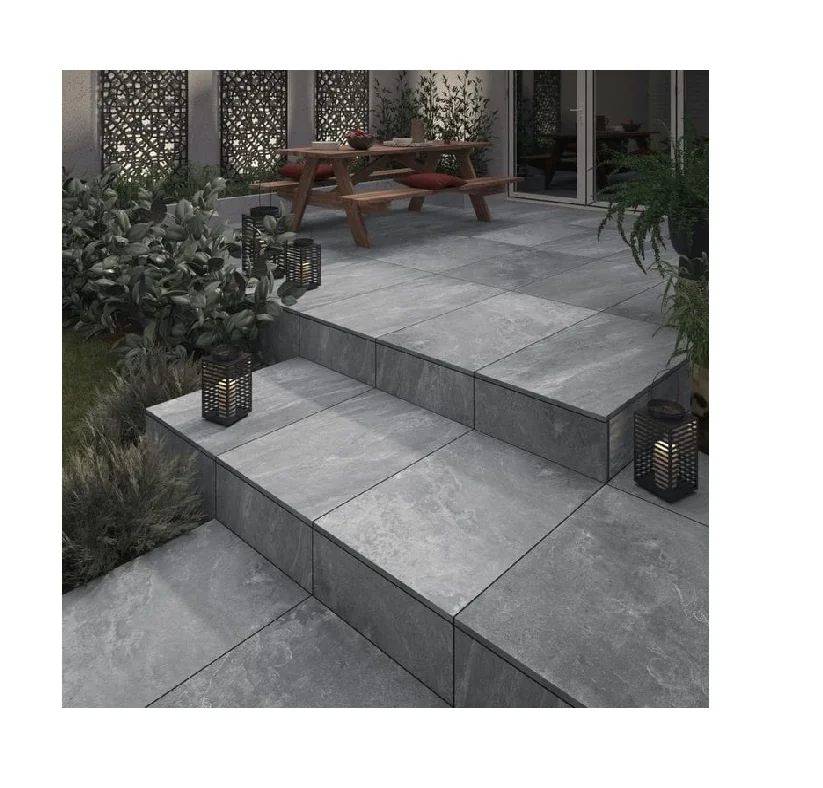 High Quality PVC Rustic Garden Floor Tiles 600x600mm Full Body 2cm Thick Non-Slip Exterior Brick Wall Good for Outdoor Use