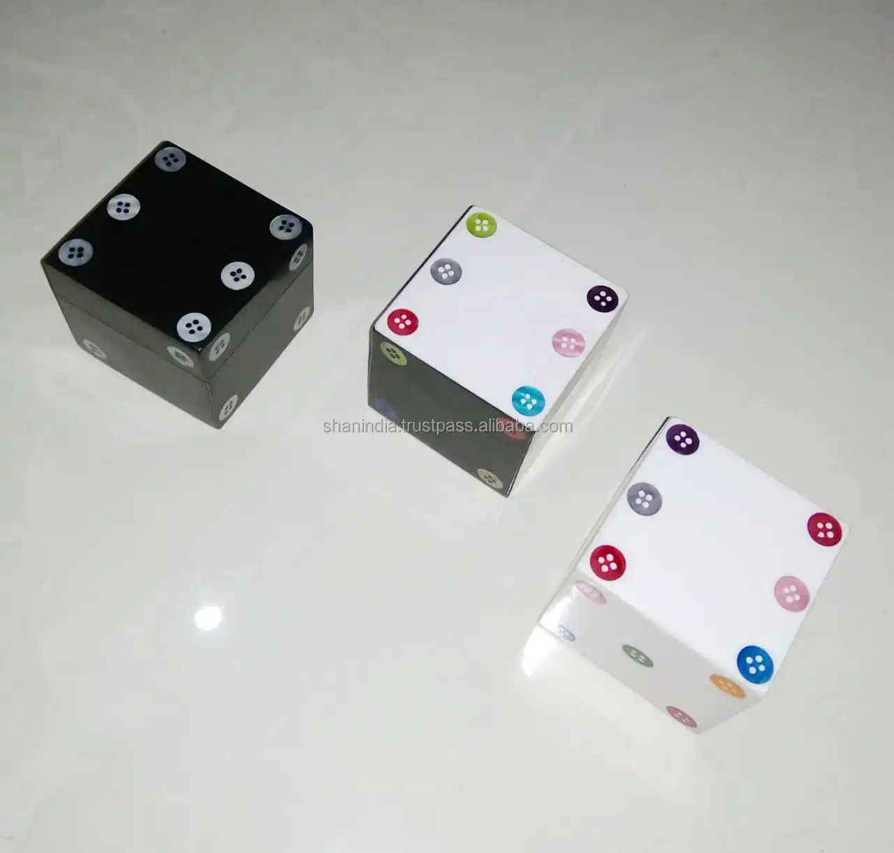Handmade Resin Dice Game with box for Kids and Adults 6 side dice with Box