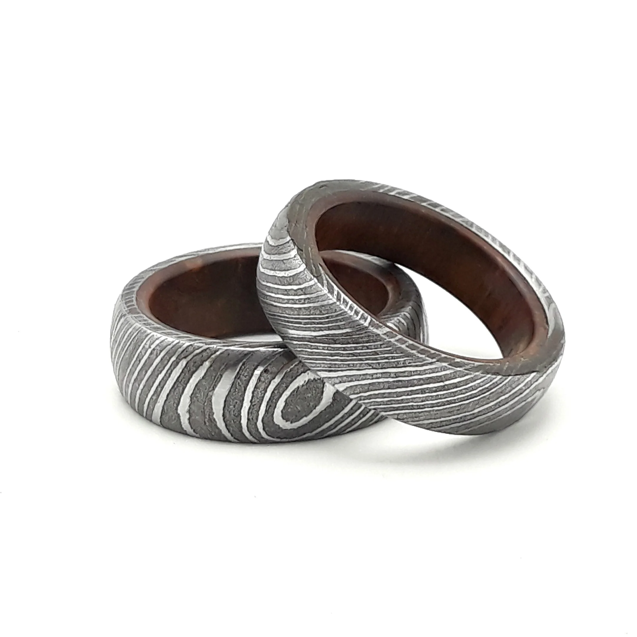 Wholesale Damascus ring custom handmade with rose wood inlay for men & women best for wedding, anniversary