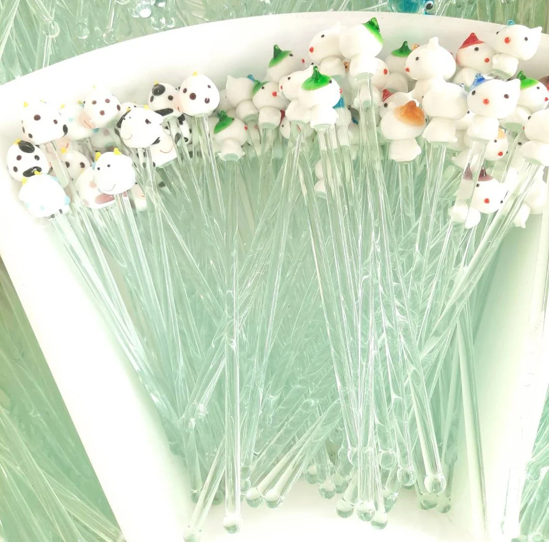 Decorative Handmade Animal Glass Stirring Rods