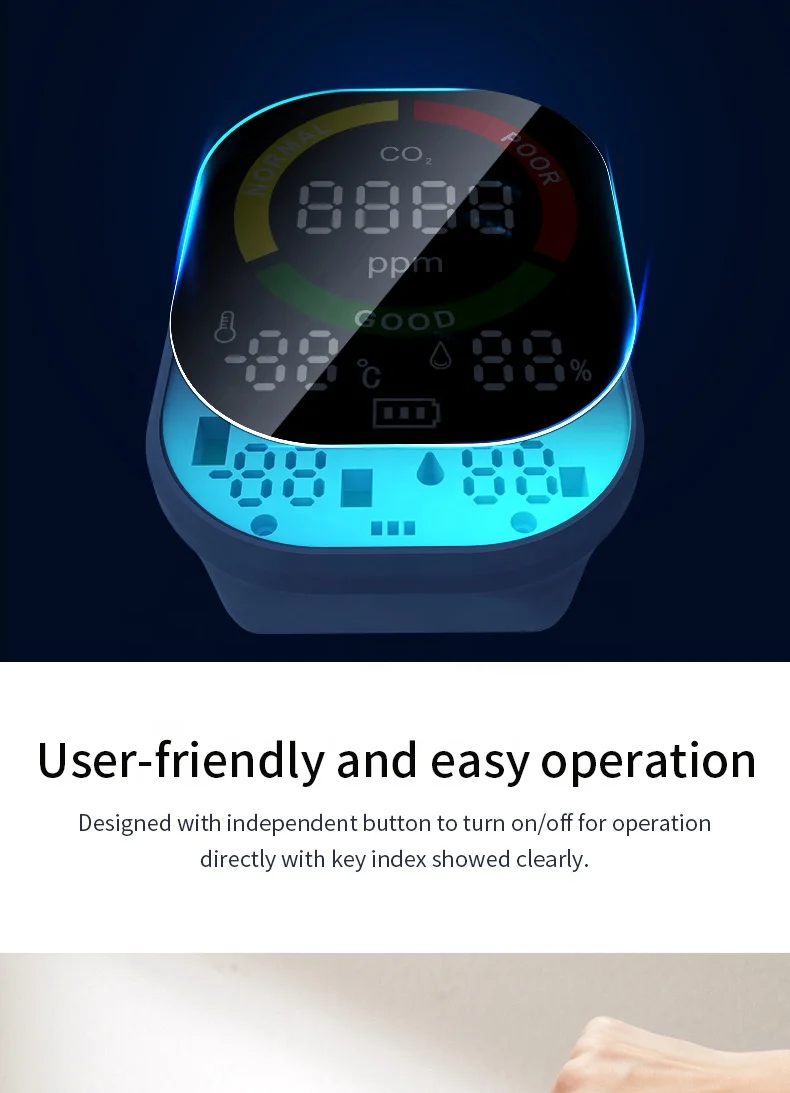 Многофункциональный 3 в 1 цифровой измеритель CO2, датчик температуры и влажности, тестер, монитор качества воздуха, детектор углекислого газа, TVOC HCHO