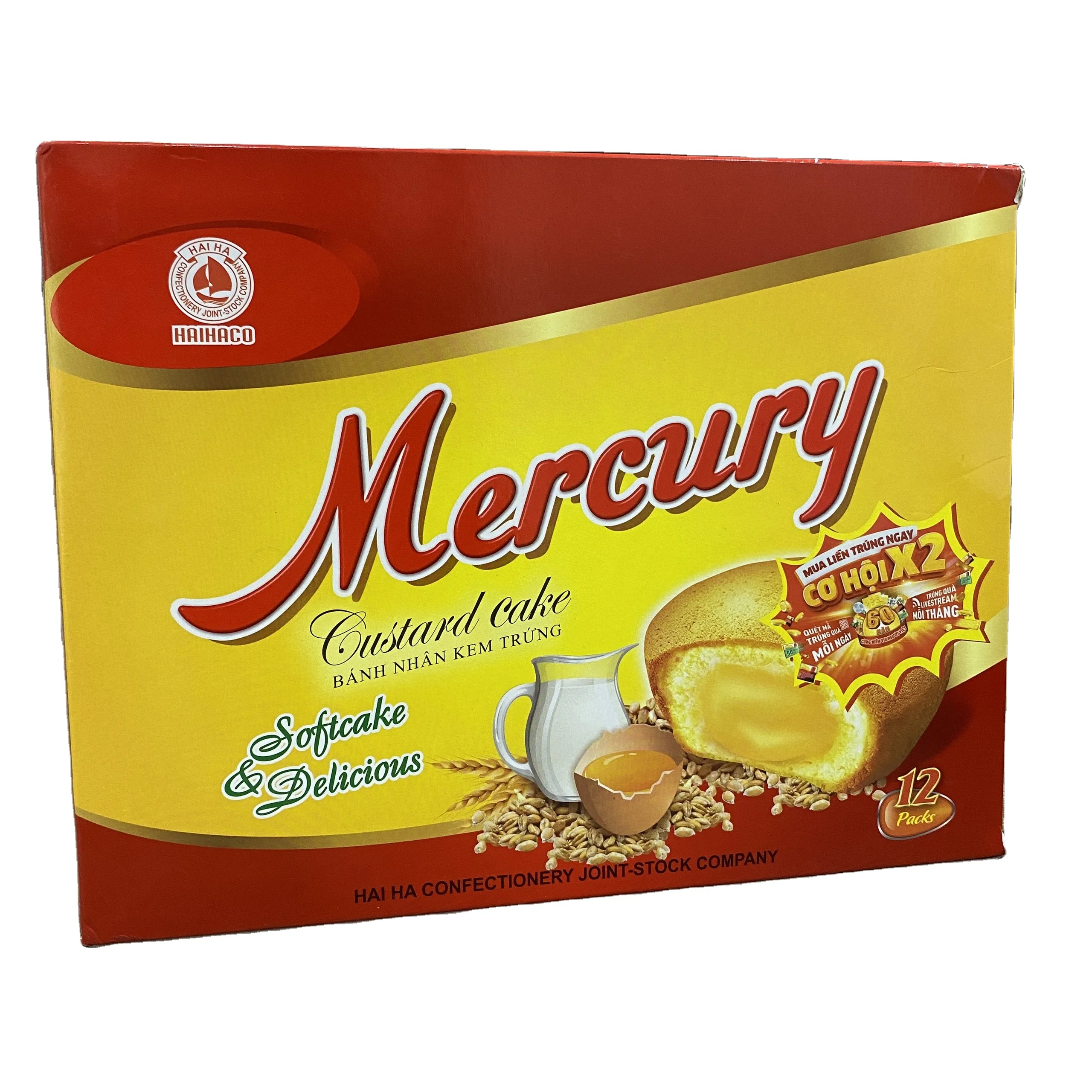 hahal tasty and delicious cake custard cream High quality MERCURY HaiHa confectionery