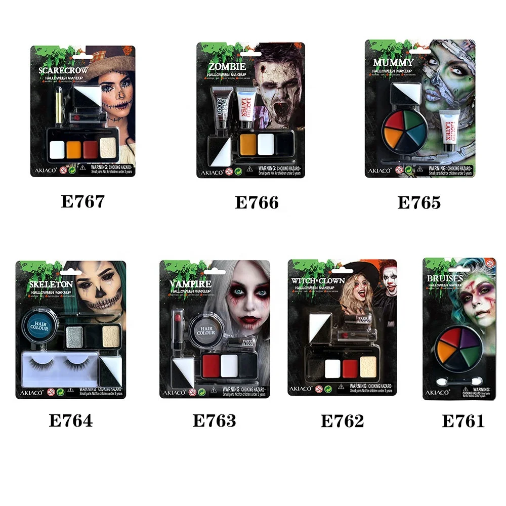 Детские и взрослые костюмы Akiaco, аксессуары для боди-арта, палитра для макияжа на Хэллоуин вегана, подарки, игрушки для рисования лица