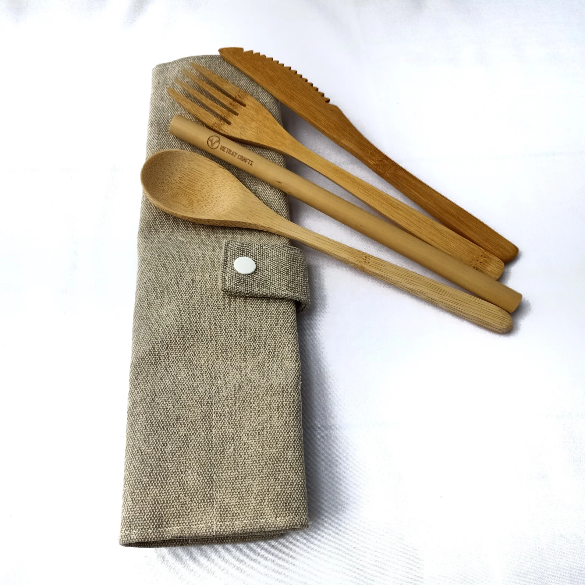 
Naturally Bamboo Spoon and Fork Set Tableware Enclosed Tool with Coconut Bowl Useful Cutleries in Kitchenware Made in Vietnam 