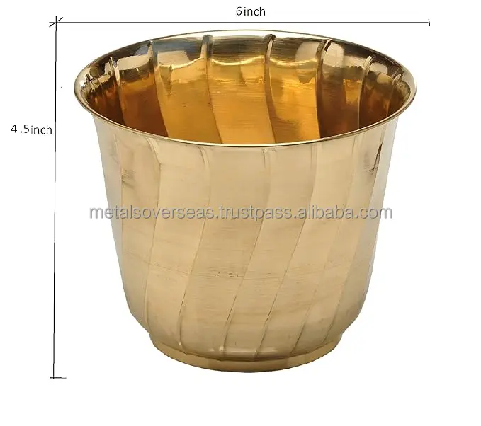 Best Price Handmade Decorative Brass Planter (Diameter 6 Inch X Height 4.5 Inch) Home Decor Garden