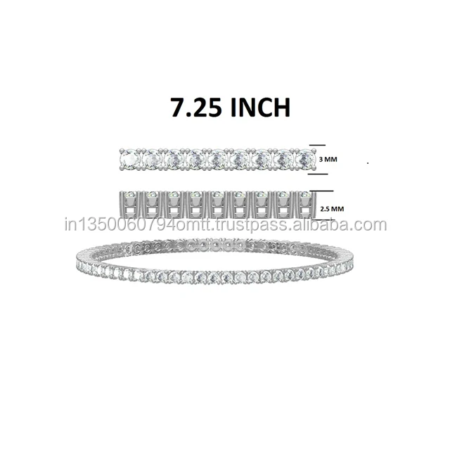 Unisexual Customized Hip Hop Trendy Tennis Bracelet in 10kt yellow gold 9.7 gm and 5.59ct natural diamonds jewelry manufacturer