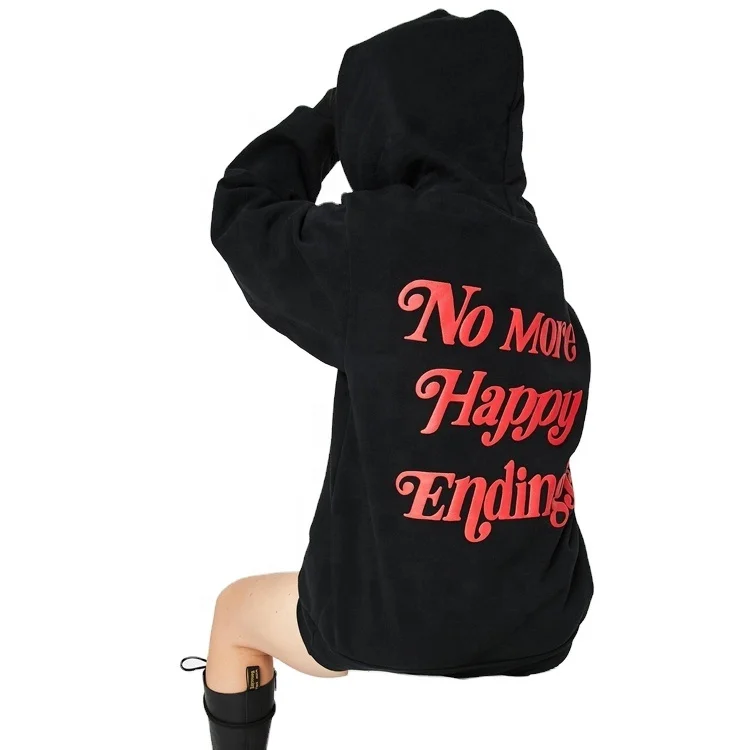 Street Wear Apparel Women Garphic Printed Hoodies 3D Puff Printed Pullover Oversized Hoodie