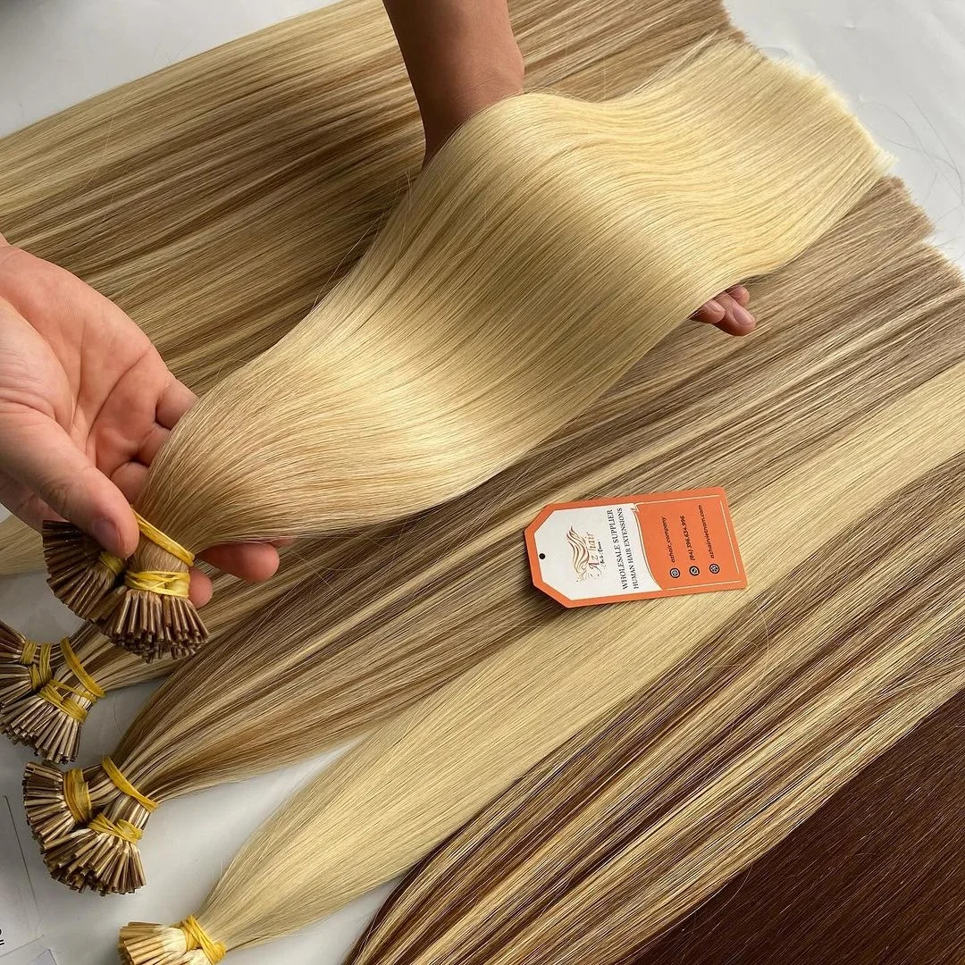 Big Color Palette I Tip Keratin Hair Extensions Vietnamese Human Hair Supplier Small Tips Easy To Apply