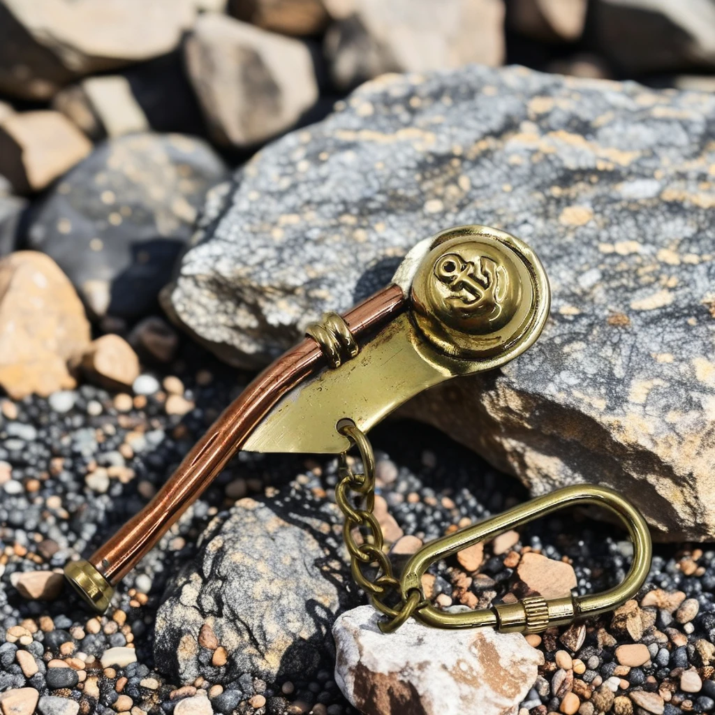 Handmade Brass Miniature Bosun Whistle Keychain Ring Metal Key Chains Gift Souvenir Whistle Function Metal Keyring