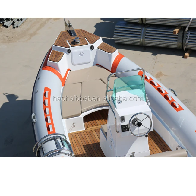 Роскошный 25-футовый производитель RIB760 Спортивная лодка из стекловолокна высокоскоростные надувные лодки