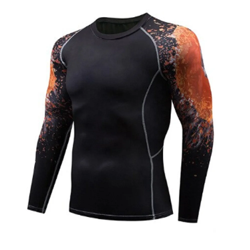  Компрессионная рубашка bjj rush guard с длинным рукавом пользовательский сублимационный принт MMA спортивная одежда для мужчин
