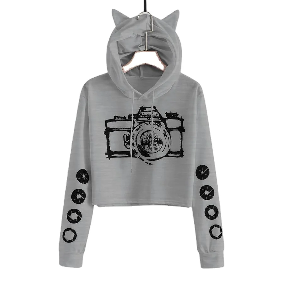 2024 New Arriver High Quality Custom Logo Fleece Oversized Crop Top Hoodie Women Pullover Sweatshirt And hoodies