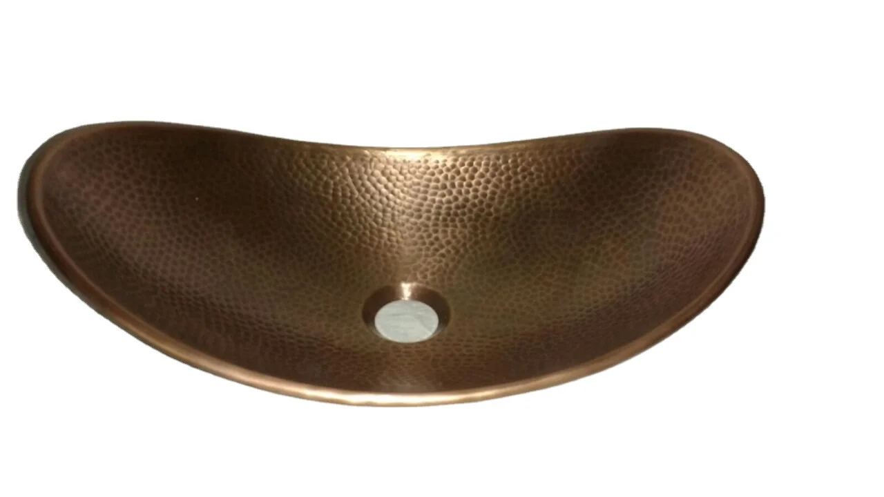 Hottest Selling Customized Copper Sink Unique Wash Basin Hammered Design Copper Sink  Bathroom Sink