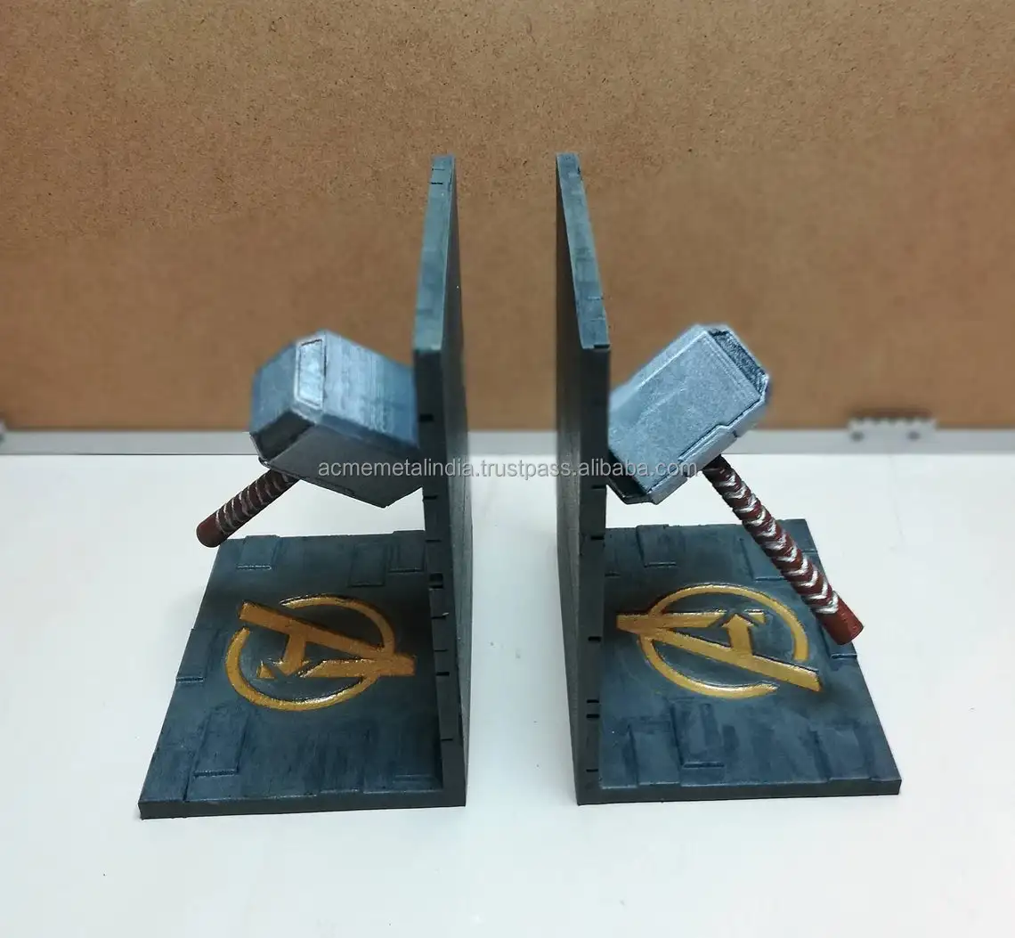 Sturdy Metal Bookends with Custom Design Perfect for Elegant Book Arrangement and Heavy Book Support for Home or Office Decor