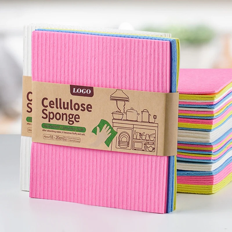 OEM Reusable Paper Towels for Counters Dish Cloths For Washing Dishes Cellulose Sponge Cloth Swedish DishCloths for Kitchen