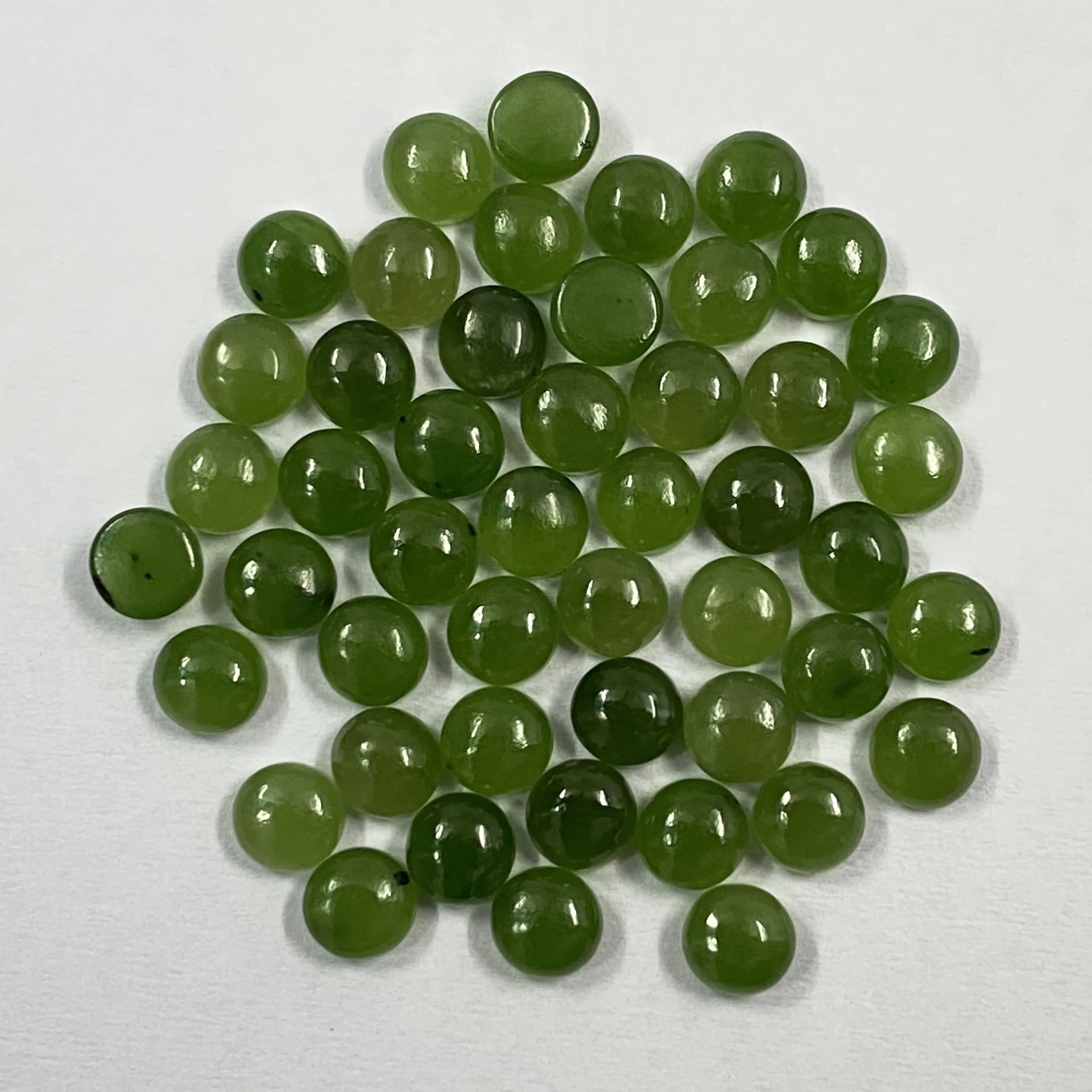 Best Selling Green Nephrite Jade 6mm Round Flat Cabochon 100% Natural Gemstone Wholesale Factory Price Shop Online From Supplier